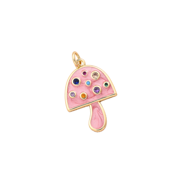 Mini Mushroom Pink Charm